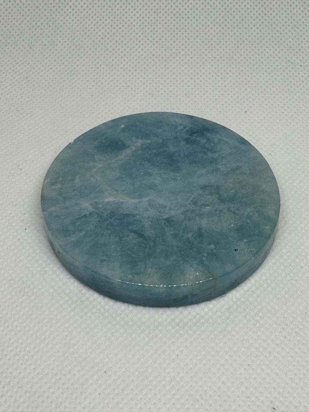 Natural Aquamarine Palm Stone Disc